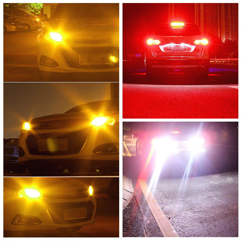 ไฟเลี้ยวพัดลม LED T20 BA15S BAU15S พร้อมพัดลมในตัว 36 ชิป SMD 3030 ความสว่างสูง 3 มิติ byakiracing