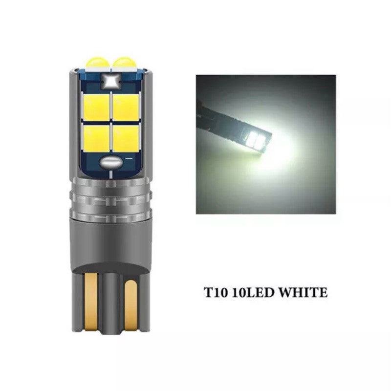 หลอดไฟ LED T10 10SMDตัวใหม่สว่างตาแตก กว่าชิป ปกติ ไฟหรี่ ไฟเลี้ยว ไฟถอย byakiracing