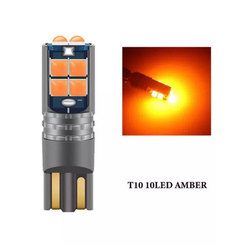 หลอดไฟ LED T10 10SMDตัวใหม่สว่างตาแตก กว่าชิป ปกติ ไฟหรี่ ไฟเลี้ยว ไฟถอย byakiracing